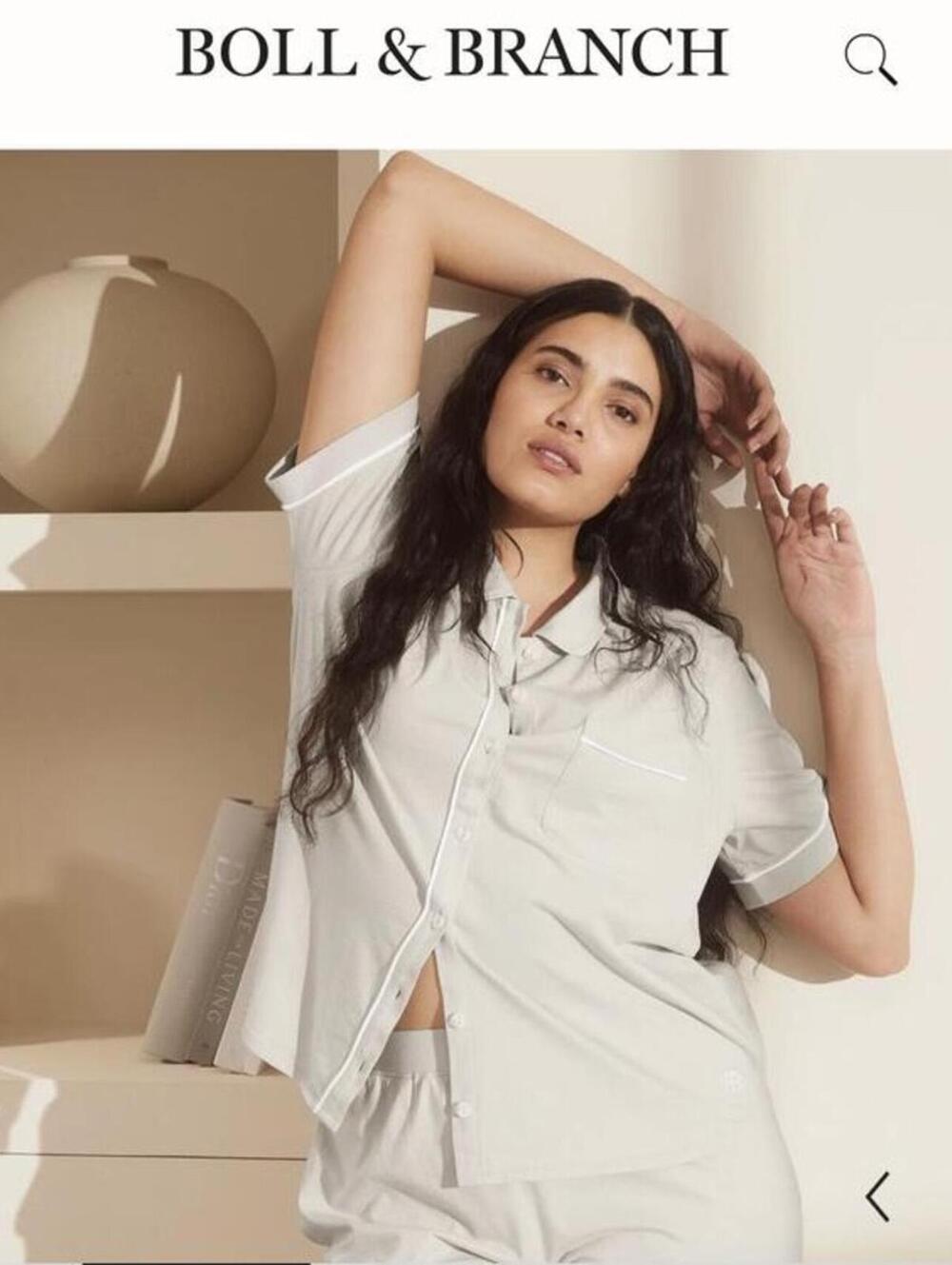 Boll & Branch XXL PJ Top Soft Knit Short Sleeve Pajama
